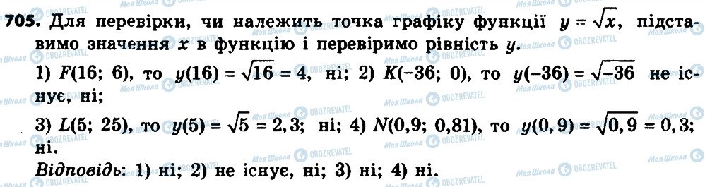 ГДЗ Алгебра 8 клас сторінка 705