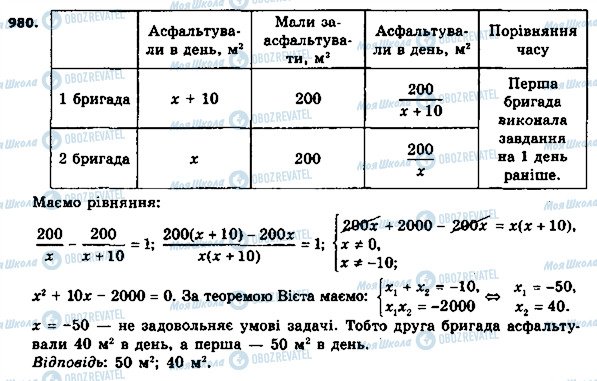 ГДЗ Алгебра 8 класс страница 980