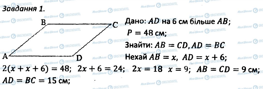 ГДЗ Геометрія 8 клас сторінка 1