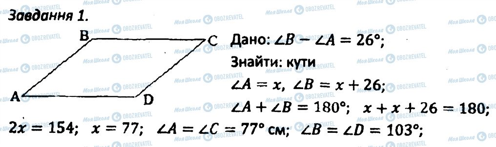 ГДЗ Геометрія 8 клас сторінка 1