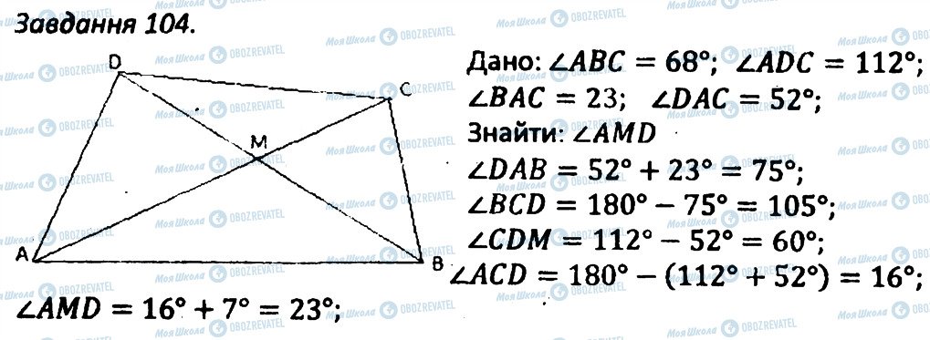 ГДЗ Геометрія 8 клас сторінка 104