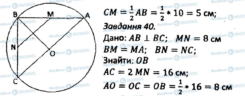 ГДЗ Геометрія 8 клас сторінка 40