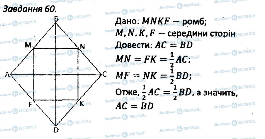 ГДЗ Геометрія 8 клас сторінка 60