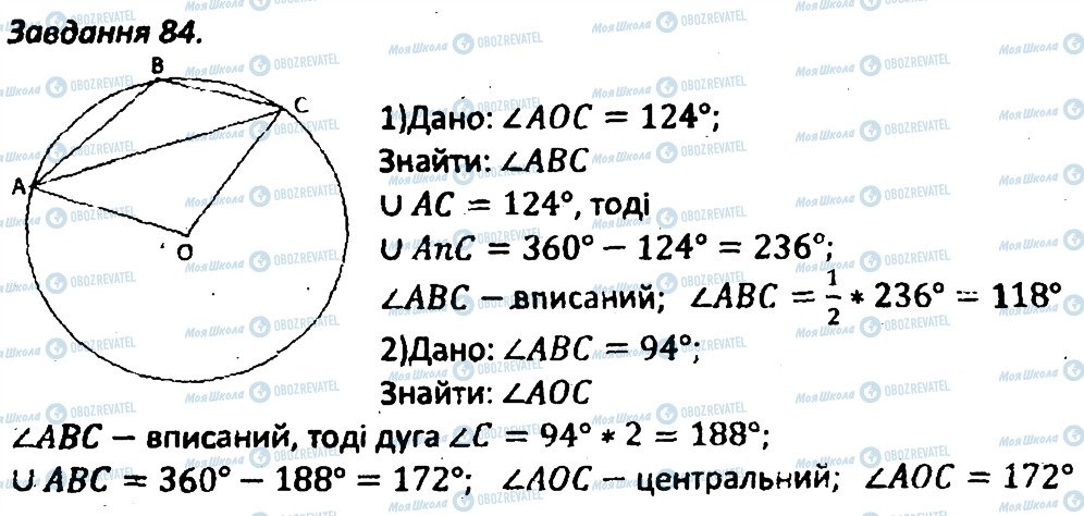 ГДЗ Геометрія 8 клас сторінка 84