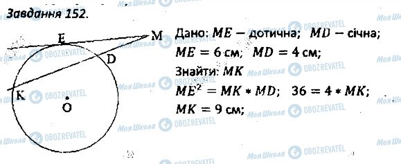 ГДЗ Геометрія 8 клас сторінка 152