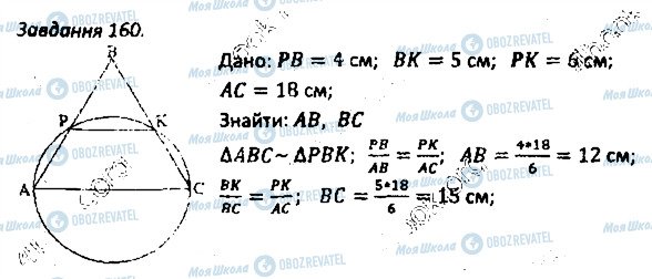 ГДЗ Геометрія 8 клас сторінка 160