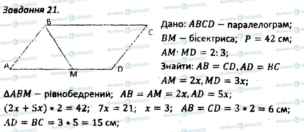 ГДЗ Геометрія 8 клас сторінка 21