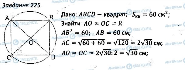 ГДЗ Геометрія 8 клас сторінка 225