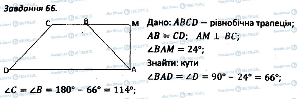 ГДЗ Геометрія 8 клас сторінка 66