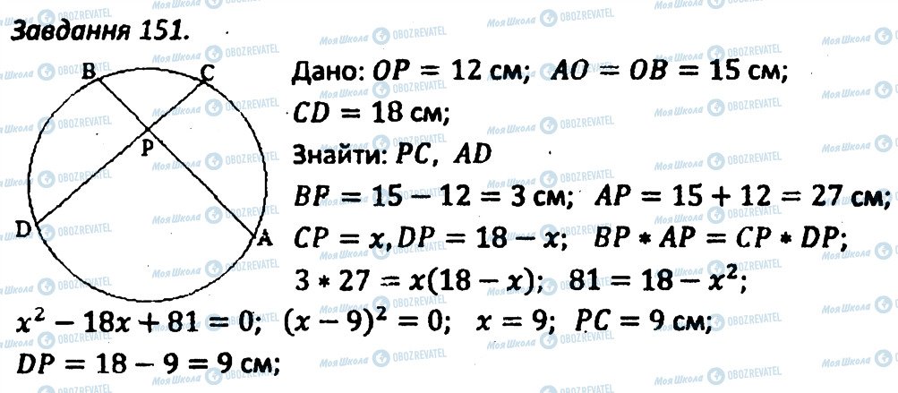 ГДЗ Геометрія 8 клас сторінка 151