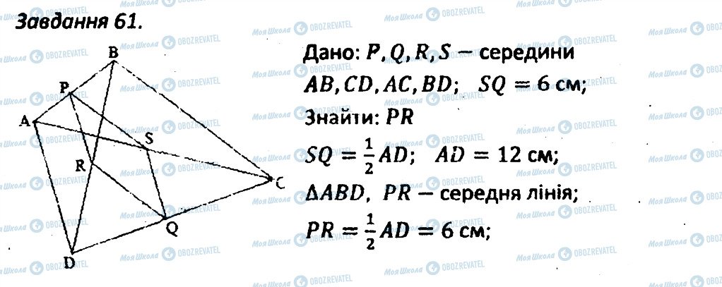 ГДЗ Геометрія 8 клас сторінка 61