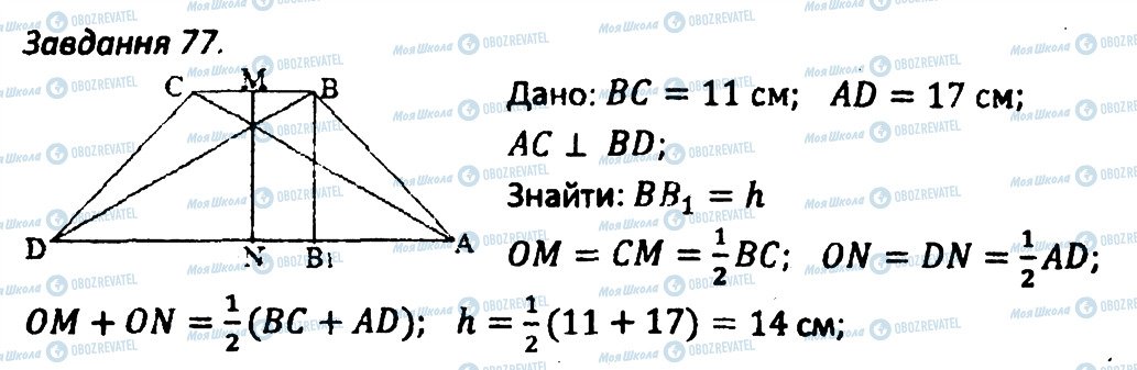 ГДЗ Геометрія 8 клас сторінка 77