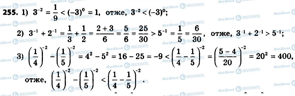 ГДЗ Алгебра 8 клас сторінка 255