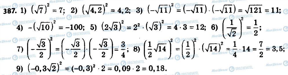 ГДЗ Алгебра 8 клас сторінка 387