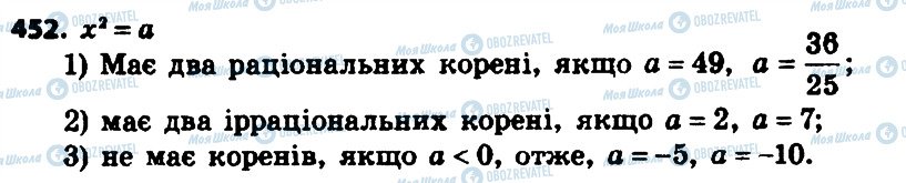 ГДЗ Алгебра 8 клас сторінка 452