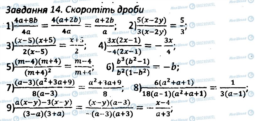 ГДЗ Алгебра 8 клас сторінка 14