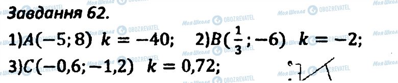 ГДЗ Алгебра 8 клас сторінка 62
