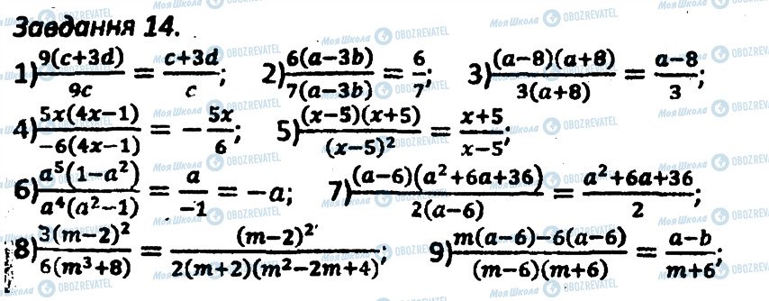 ГДЗ Алгебра 8 клас сторінка 14
