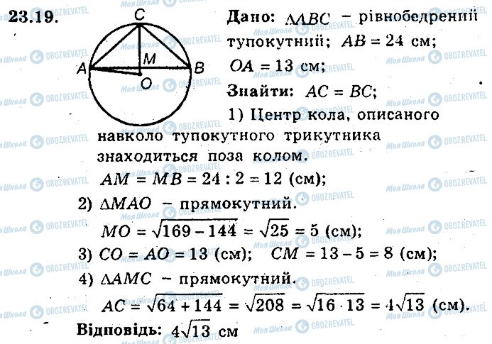 ГДЗ Геометрія 8 клас сторінка 19