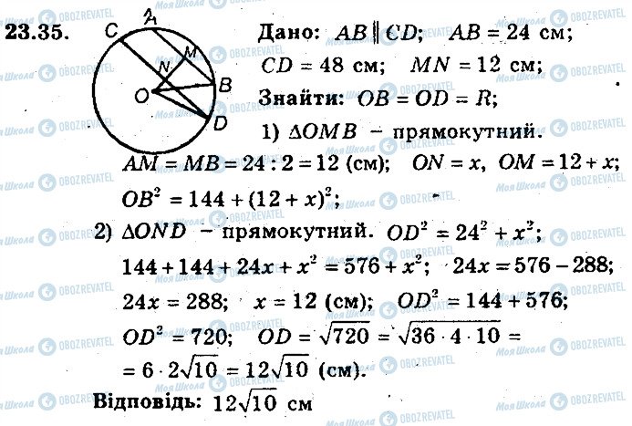 ГДЗ Геометрія 8 клас сторінка 35