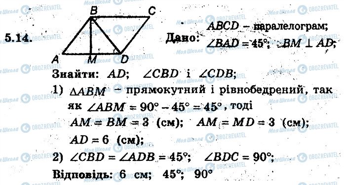 ГДЗ Геометрія 8 клас сторінка 14