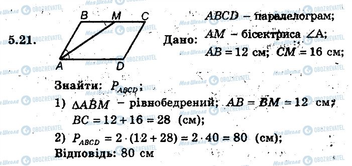 ГДЗ Геометрія 8 клас сторінка 21