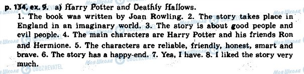 ГДЗ Англійська мова 8 клас сторінка p.134ex.9