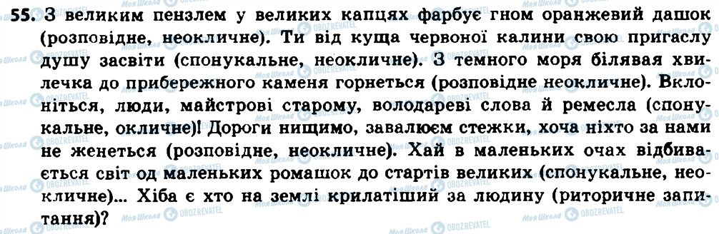 ГДЗ Українська мова 8 клас сторінка 55