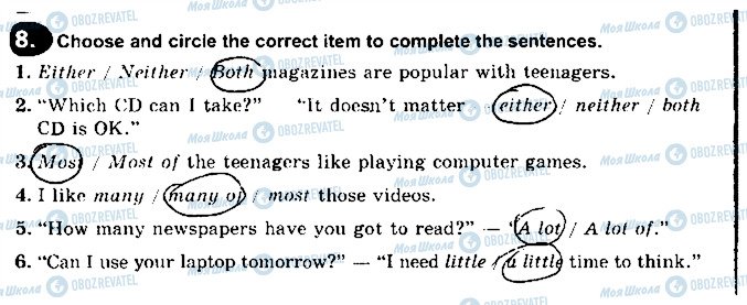 ГДЗ Англійська мова 8 клас сторінка 8