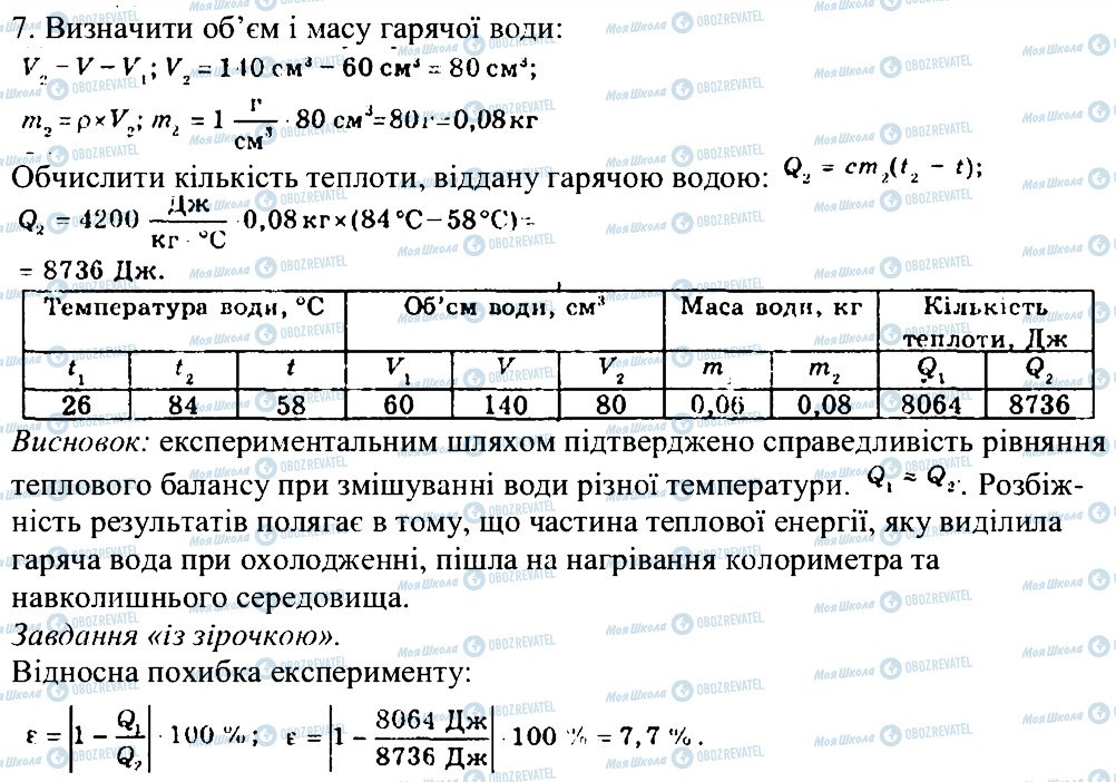 ГДЗ Фізика 8 клас сторінка 7