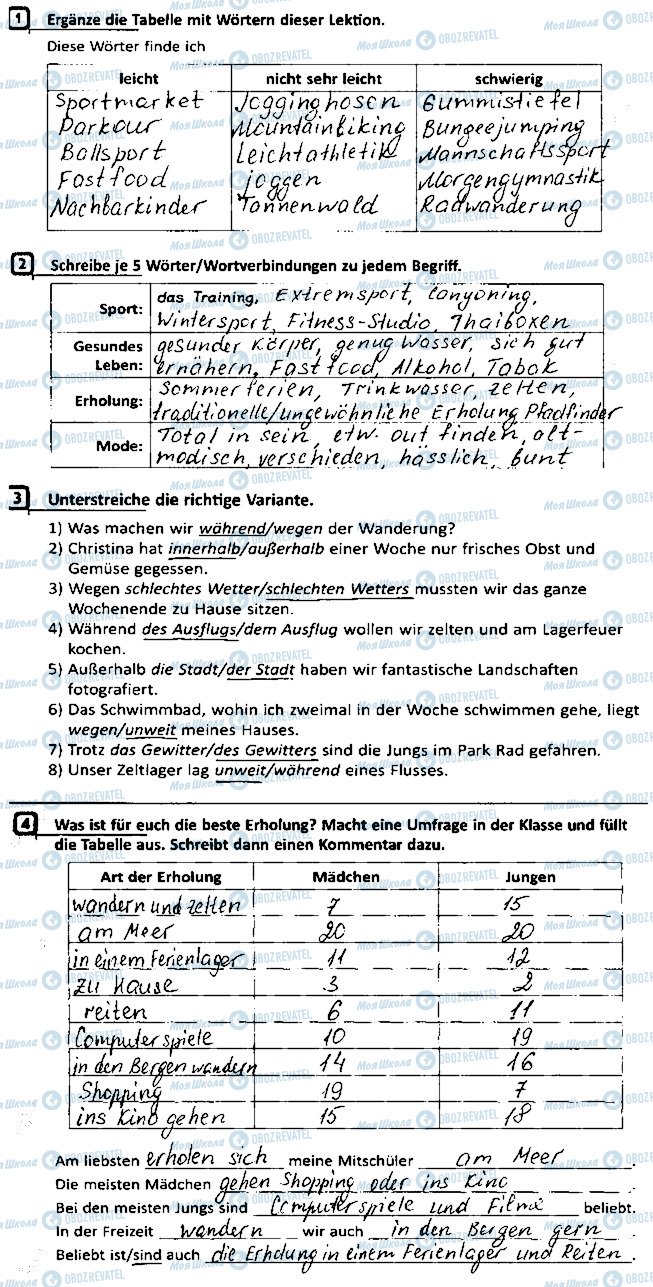 ГДЗ Немецкий язык 8 класс страница Сторінка9