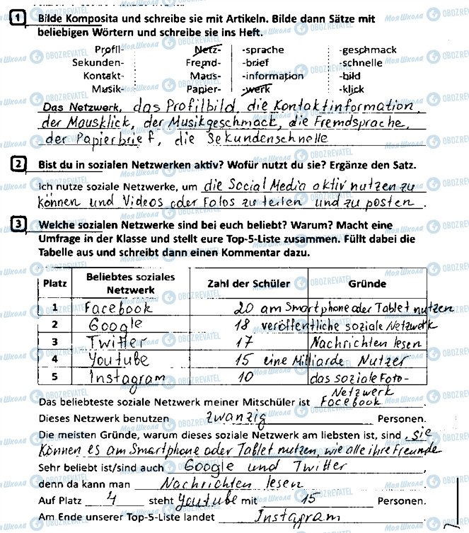 ГДЗ Немецкий язык 8 класс страница Сторінка17