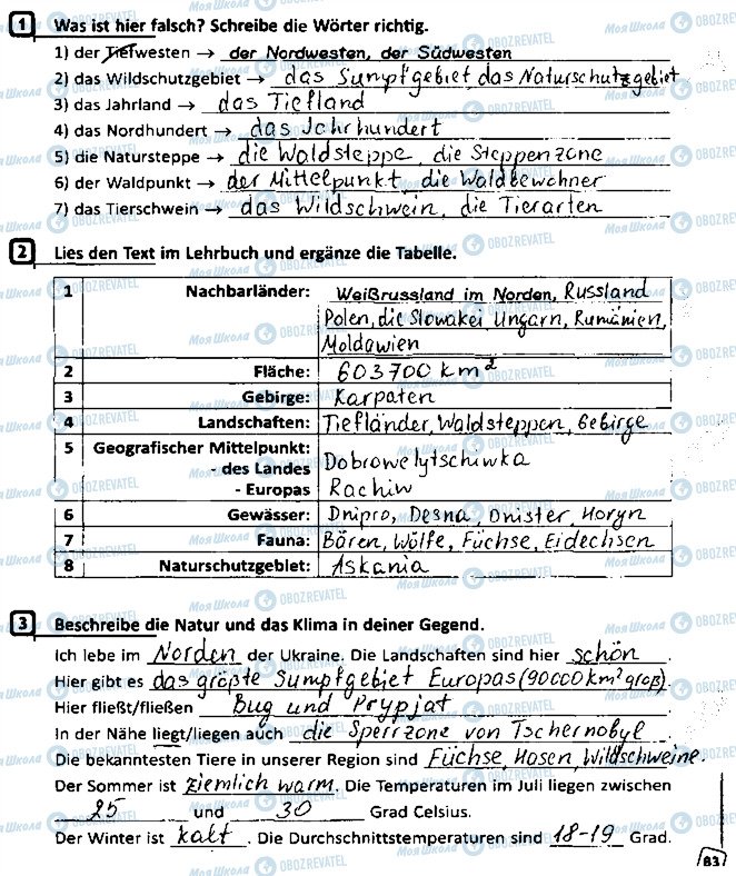 ГДЗ Немецкий язык 8 класс страница Сторінка83