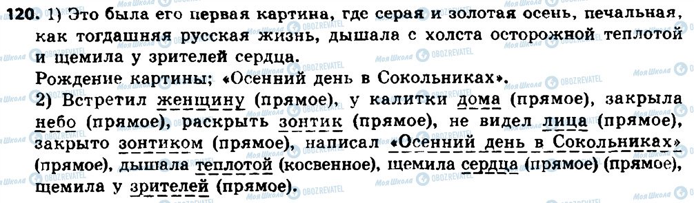 ГДЗ Російська мова 8 клас сторінка 120