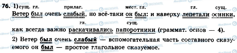 ГДЗ Російська мова 8 клас сторінка 76