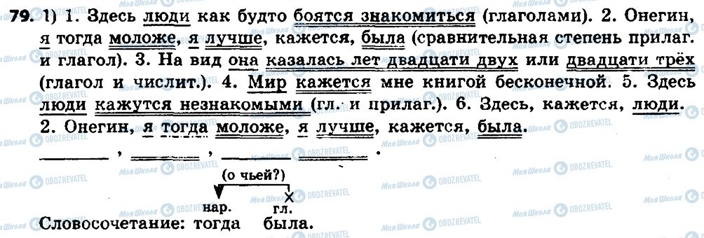ГДЗ Російська мова 8 клас сторінка 79