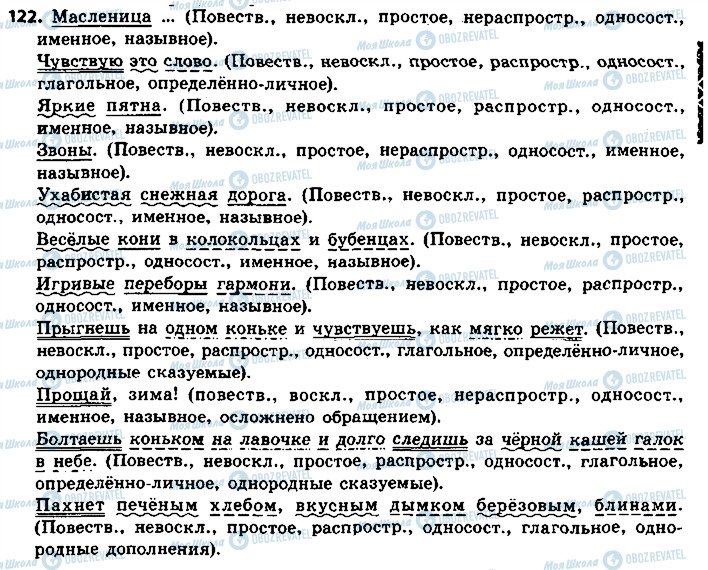 ГДЗ Русский язык 8 класс страница 122