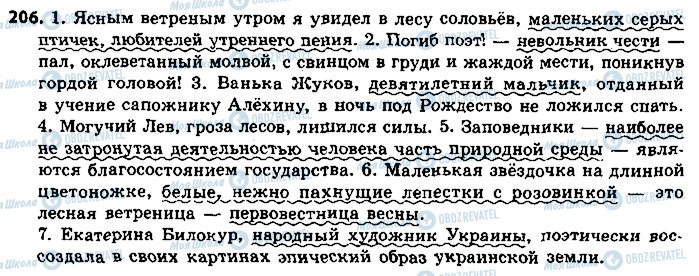 ГДЗ Російська мова 8 клас сторінка 206