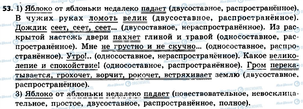 ГДЗ Російська мова 8 клас сторінка 53