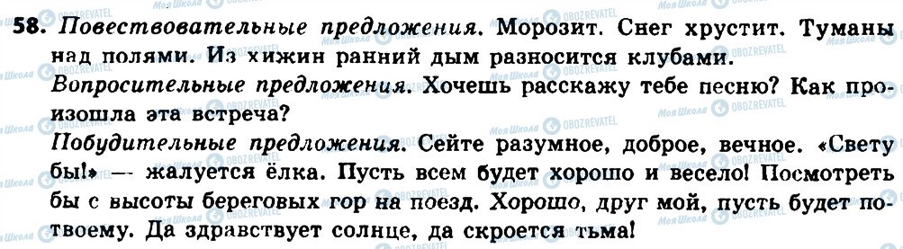 ГДЗ Російська мова 8 клас сторінка 58