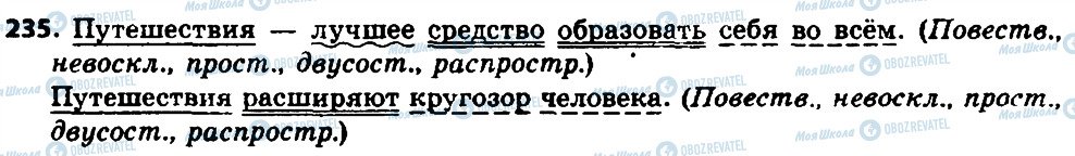 ГДЗ Російська мова 8 клас сторінка 235