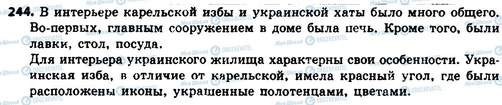 ГДЗ Російська мова 8 клас сторінка 244