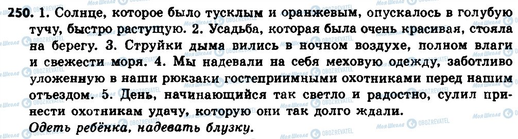 ГДЗ Російська мова 8 клас сторінка 250