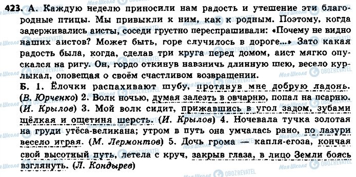 ГДЗ Російська мова 8 клас сторінка 423