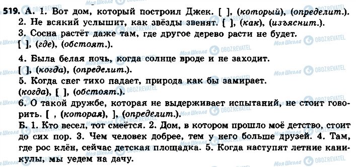 ГДЗ Російська мова 8 клас сторінка 519