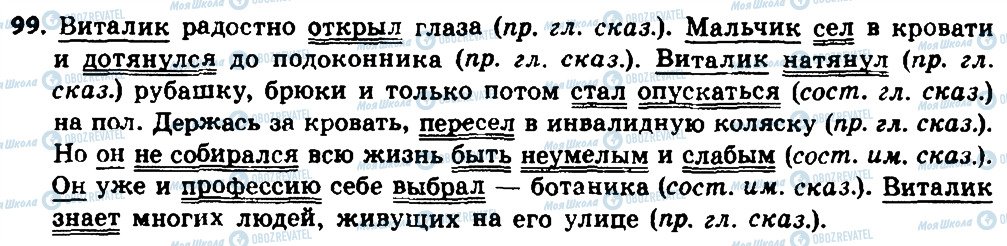 ГДЗ Російська мова 8 клас сторінка 99