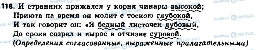 ГДЗ Російська мова 8 клас сторінка 118