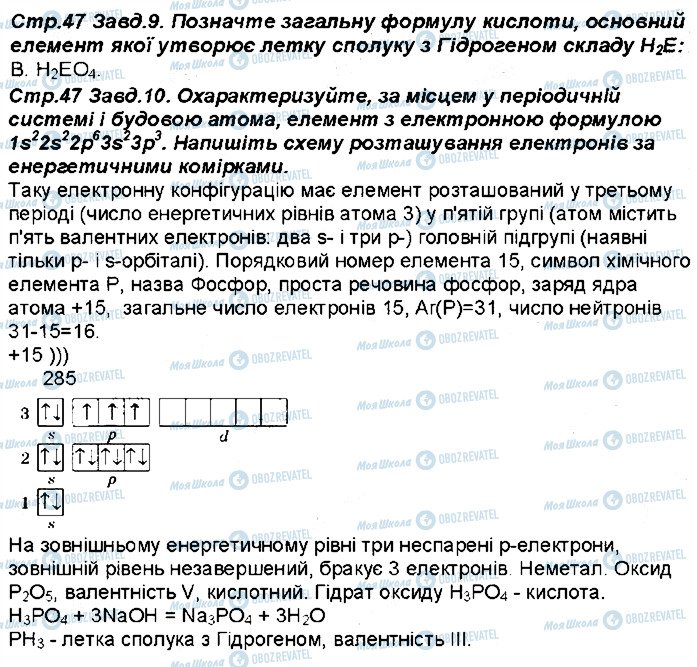 ГДЗ Хімія 8 клас сторінка 47