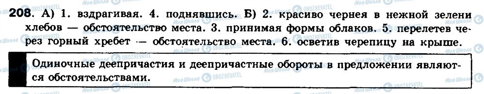 ГДЗ Російська мова 8 клас сторінка 208