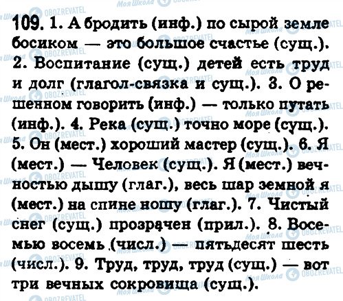 ГДЗ Російська мова 8 клас сторінка 109